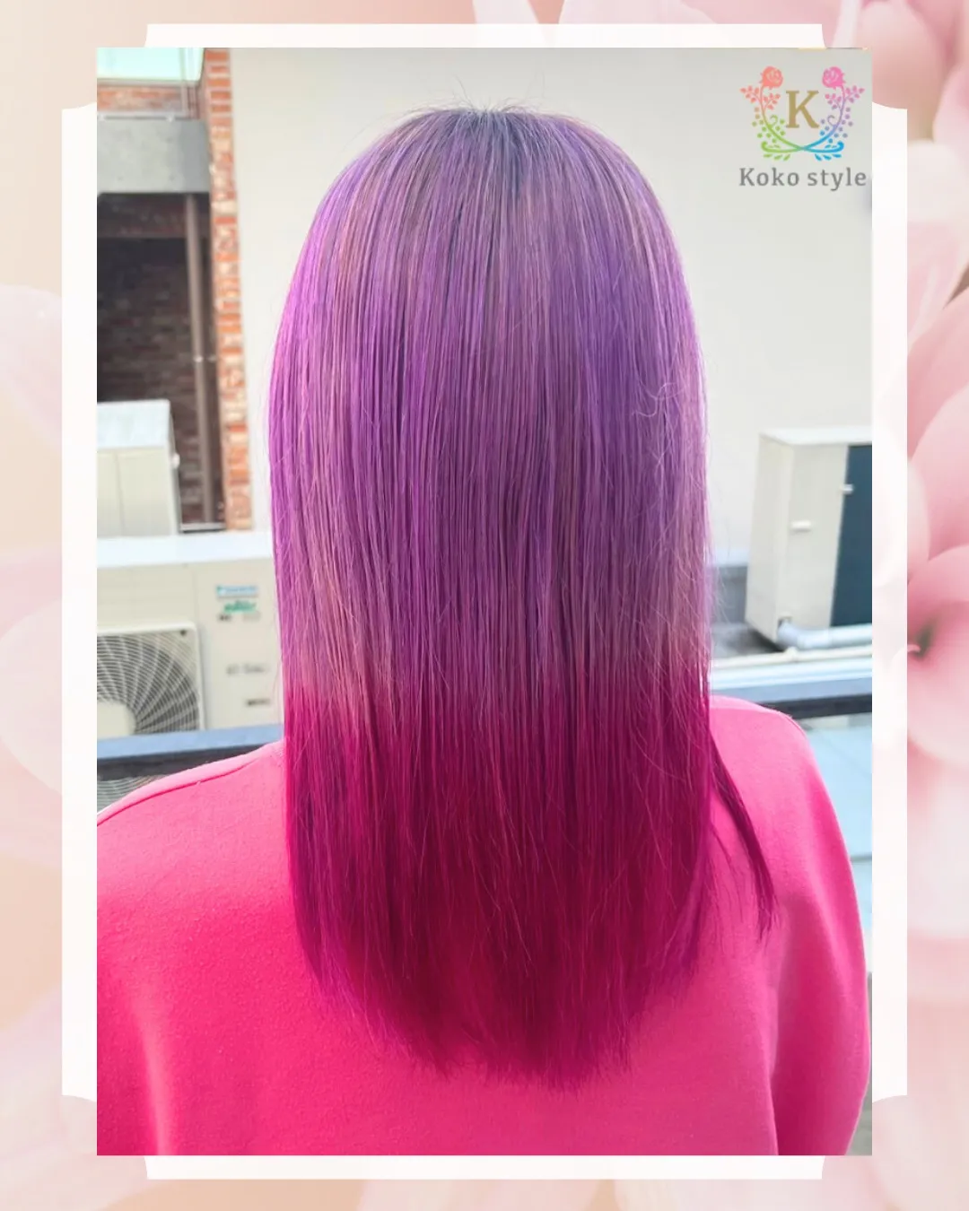 紫とピンクのグラデーションカラー💜🩷