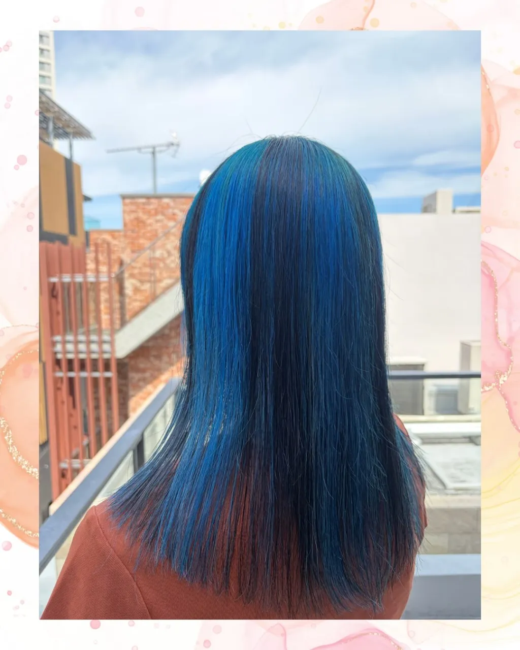 青ハイライト✖️黒ベースカラー💙🖤